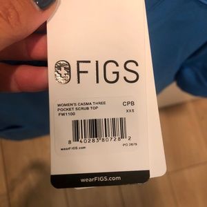 FIGS xxsmall womens Ceil blue 3 pocket casma top
